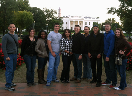 ROTC students in front of the White House