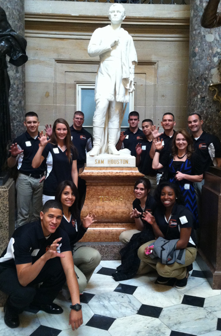 ROTC with Gen. Sam statue