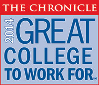 red and blue logo The Chronicle 2014 Great College to Work For