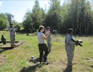 ROTC students playing paintball