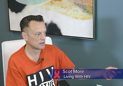 still from HIV/AIDS video series with Scot More