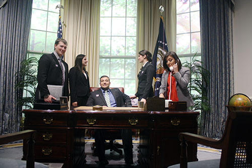LEAP students in the Oval Office replica
