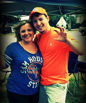 Justin Lopez and his mom at tailgate