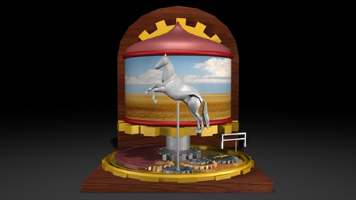 3D scuplture with a hore and a carousel