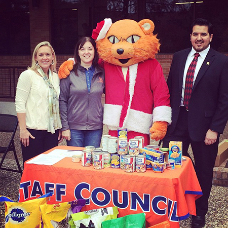 staff and Sammy at Staff Council food drive