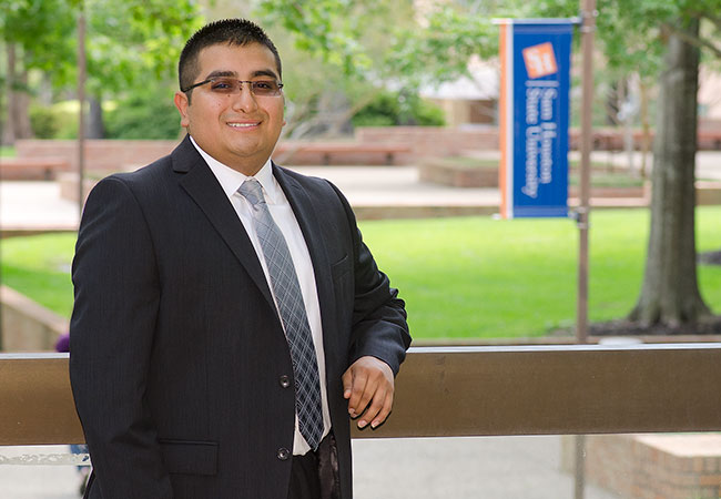 Oscar Aguilar on campus