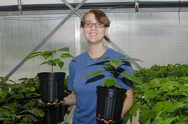 Ullrich posing with plants