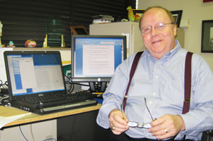 Jim Tiller with computers.