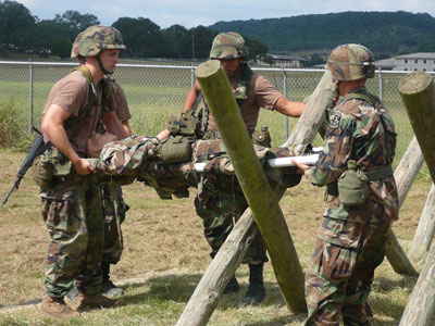 ROTC Cadets, first aid challenge