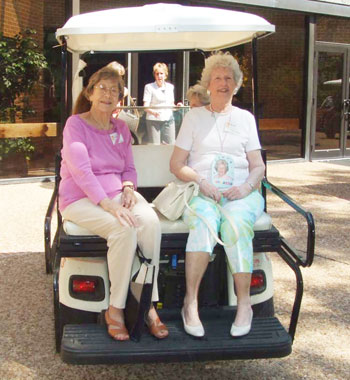 Senior citizens touring campus