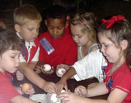 Children with eggs