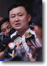 Thaksin with mikes