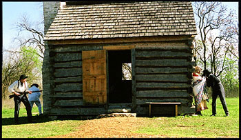log cabin scene