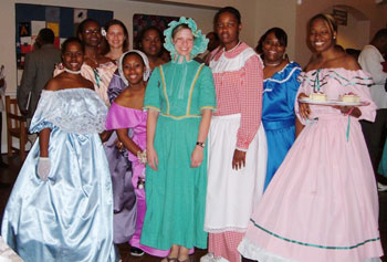 Students in costumes