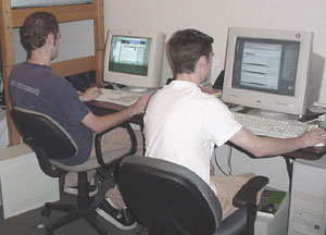 Students on computers